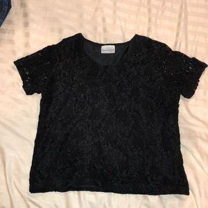 Impressions Black Lace Shirt Size Medium